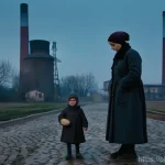 일제 강점기 근로자의 사회적 위치 - **Prompt:** A poignant scene depicting the harsh daily life of a Polish working-class family during ...