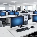 Home 20 일제 강점기 일본인의 근무 방식 - A detailed illustration of a modern South Korean office environment blending traditional Japanese hi...