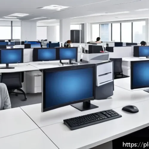 Home 32 일제 강점기 일본인의 근무 방식 - A detailed illustration of a modern South Korean office environment blending traditional Japanese hi...